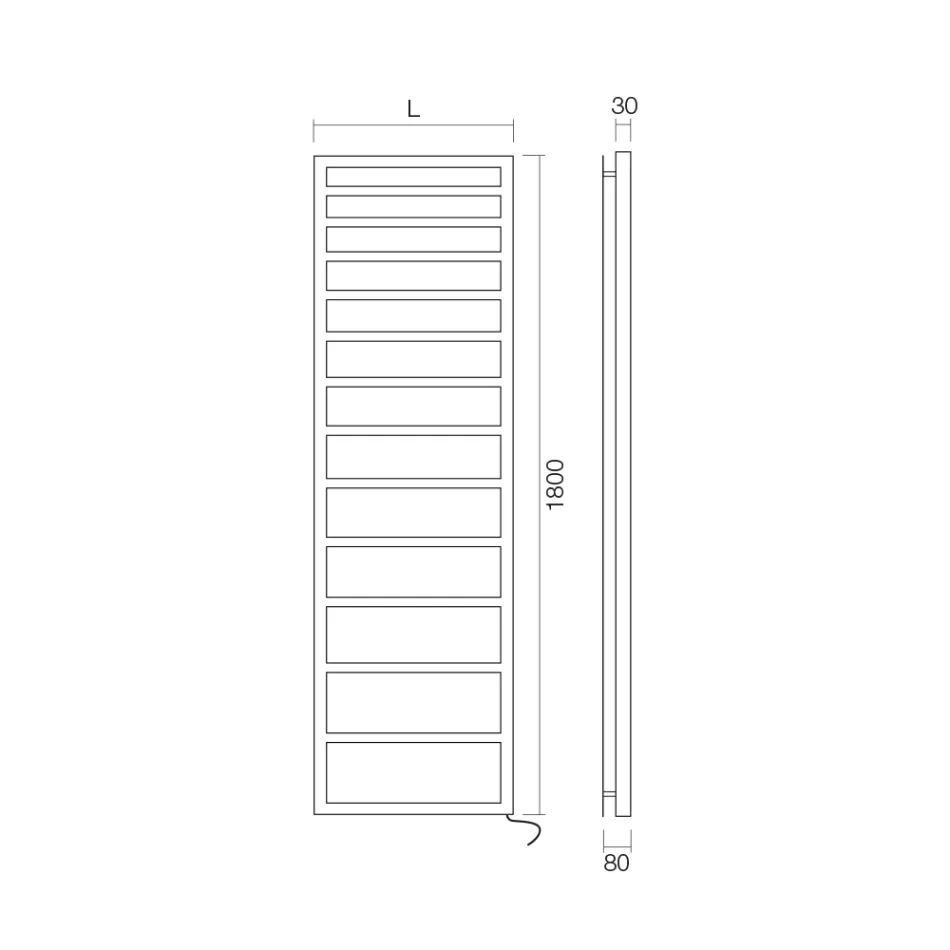 Încălzitor electric pentru prosoape cu linii simple din oțel Made in Italy - Fistic Viadurini