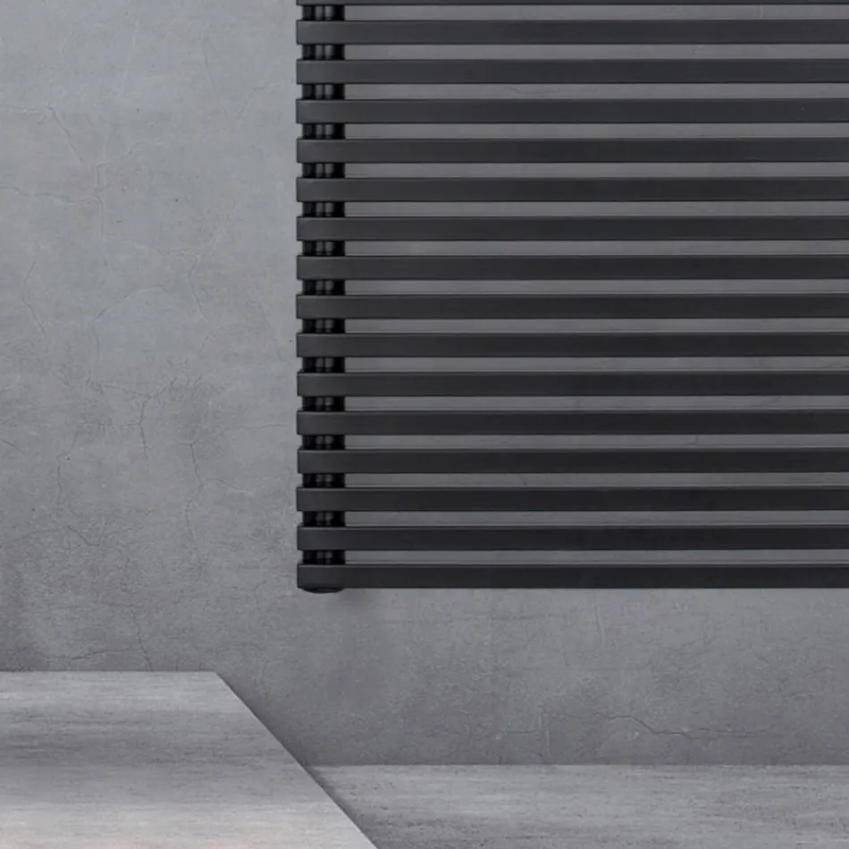 Încălzitor electric pentru prosoape din oțel cu finisaj negru jet Fabricat în Italia - Brownies Viadurini