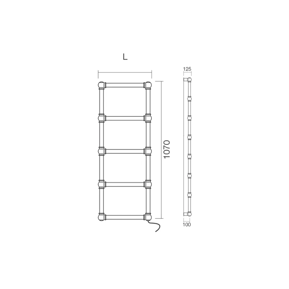Încălzitor electric de prosoape din alamă cu sfere de conectare Made in Italy - Ricotta Viadurini