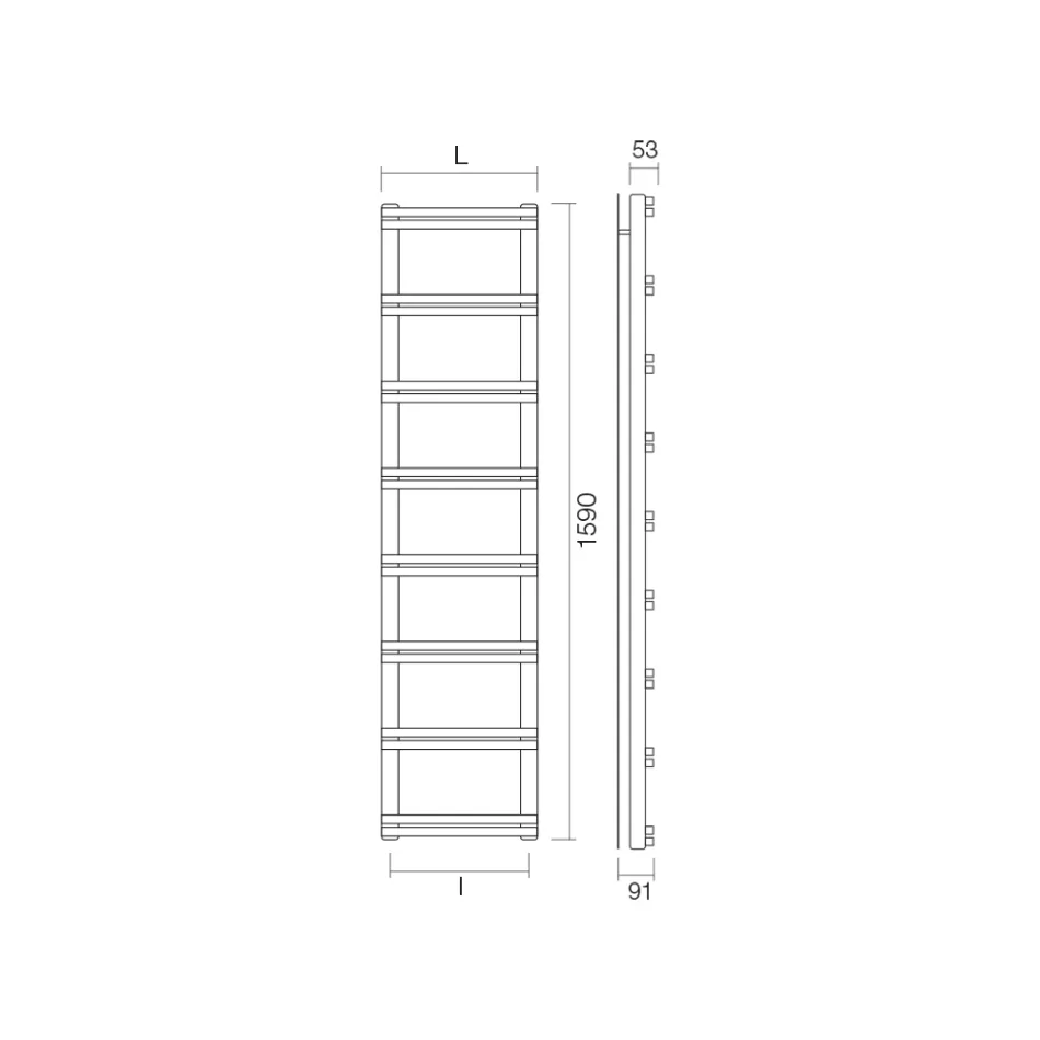 Incalzitor hidraulic pentru prosoape cu colectori verticali Made in Italy - Ginger Viadurini