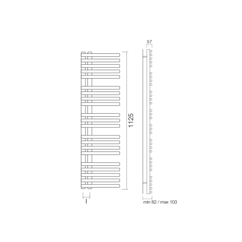 Încălzitor hidraulic pentru prosoape din oțel carbon Fabricat în Italia - Vișine Viadurini