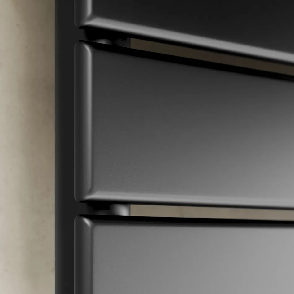 Încălzitor hidraulic pentru prosoape din oțel carbon negru, fabricat în Italia - Carezza Viadurini