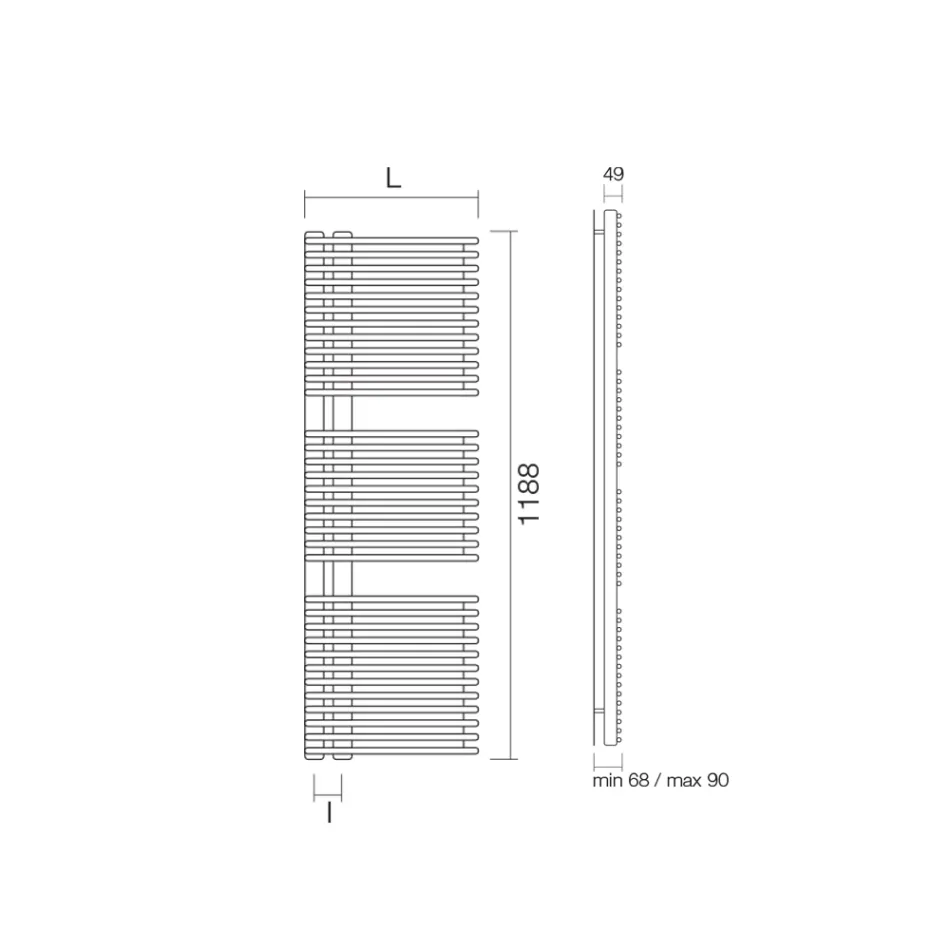 Încălzitor de prosoape din oțel carbon cu sistem mixt - Alune Viadurini