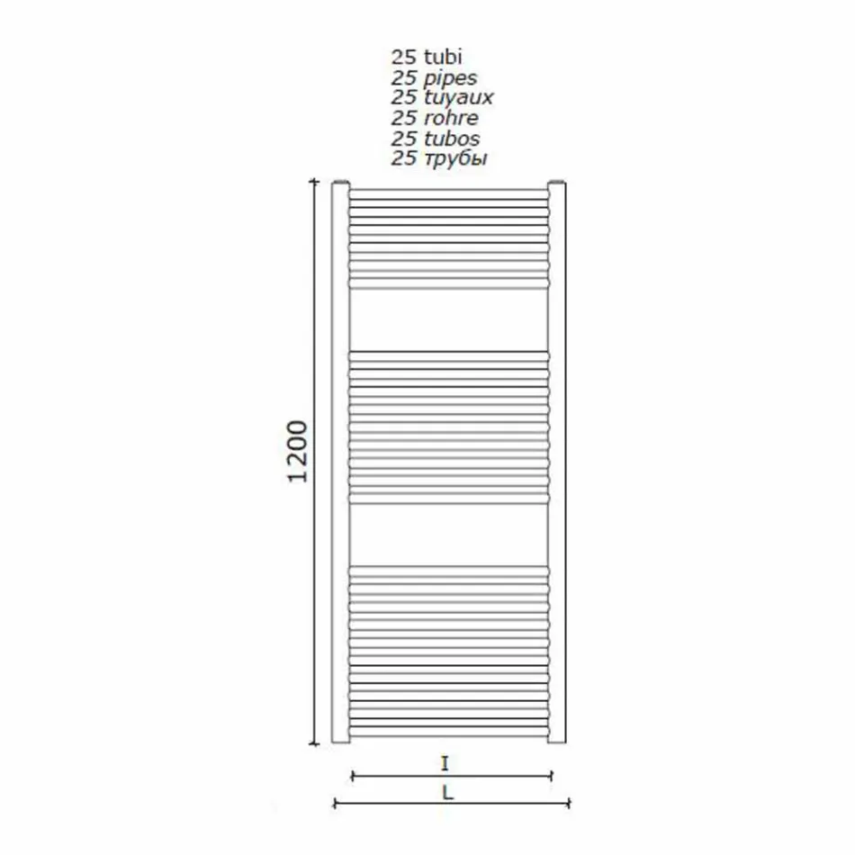 Încălzitor de prosoape de baie din oțel inoxidabil, 2 dimensiuni 391 W - Italo Viadurini