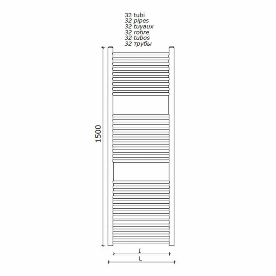 Încălzitor de prosoape de baie din oțel inoxidabil, 2 dimensiuni 391 W - Italo Viadurini