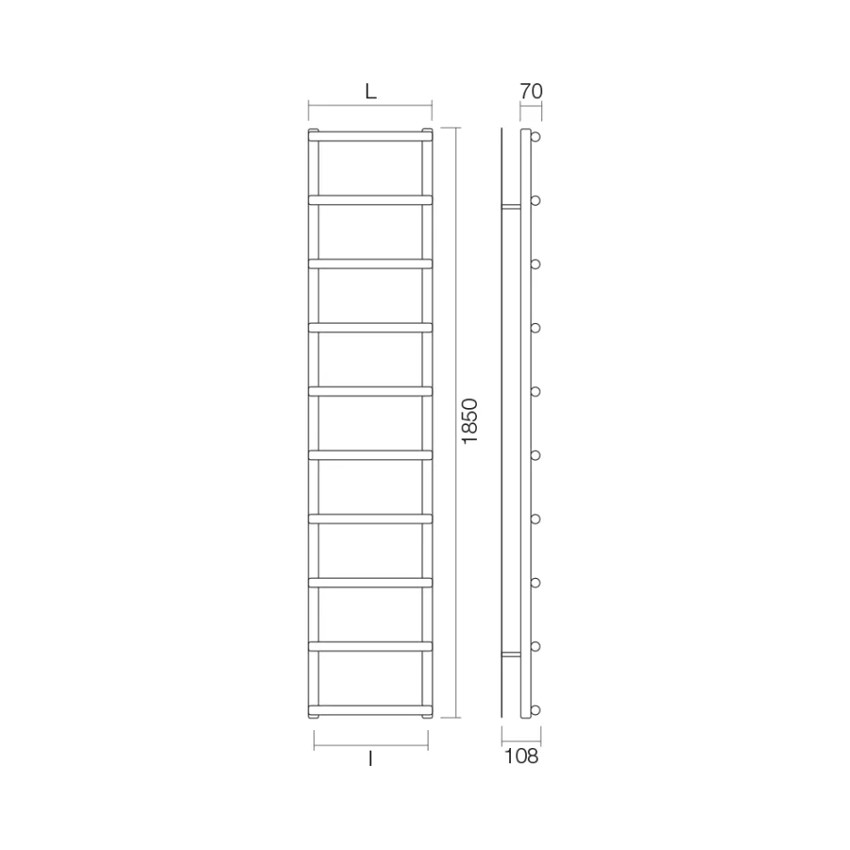 Încălzitor de prosoape mixt cu elemente circulare Made in Italy - Căpșuni Viadurini