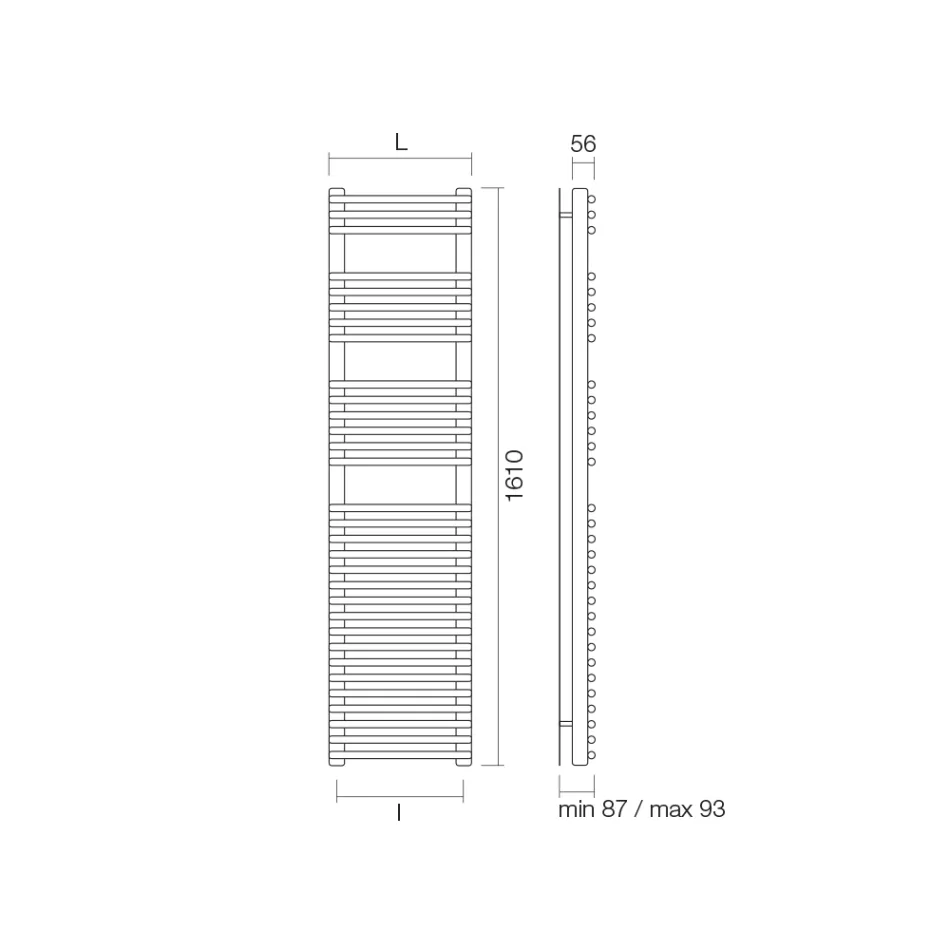 Încălzitor de prosoape mixt cu finisaj satinat din oțel Fabricat în Italia - Peel Viadurini