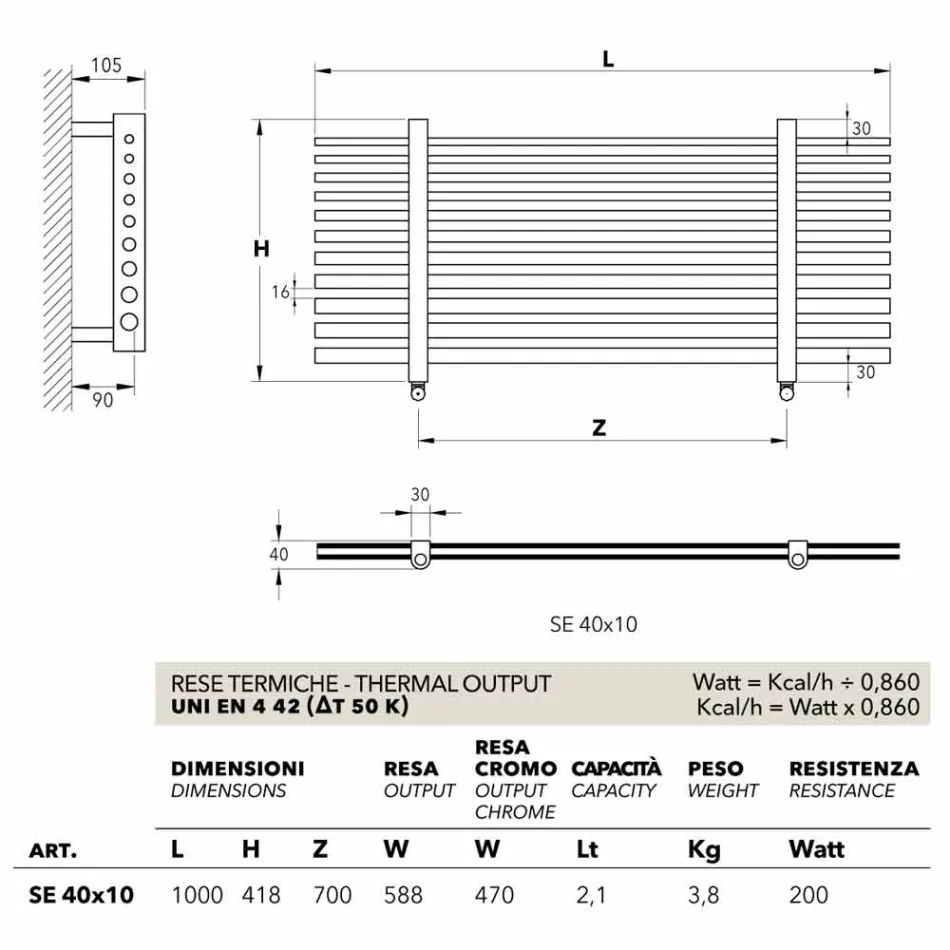 prosop orizontal hidraulic design modern Selene H Scirocco Viadurini