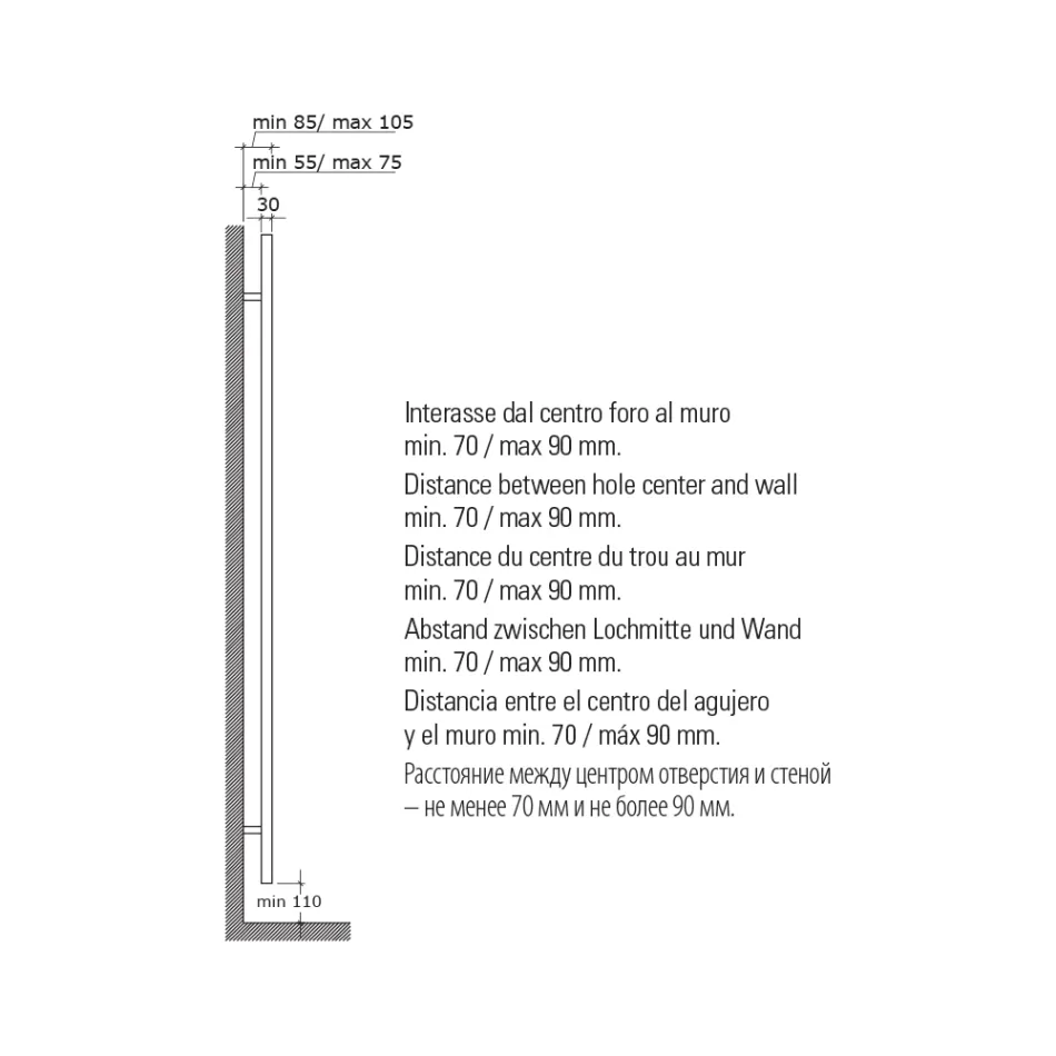 Încălzitor hidraulic unic pentru prosoape din oțel carbon rugină Fabricat în Italia - Alan Viadurini