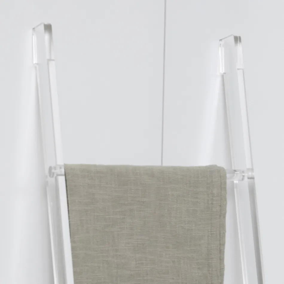 Suport prosop de baie din cristal acrilic transparent Scara - Smart Viadurini