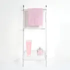 Scară pentru prosoape din plexiglas alb, fabricată în Italia - Jamira Viadurini