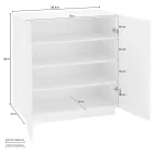 Dulap pentru încălțăminte cu 2 uși din lemn durabil de melaminat alb sau ardezie - Joris Viadurini