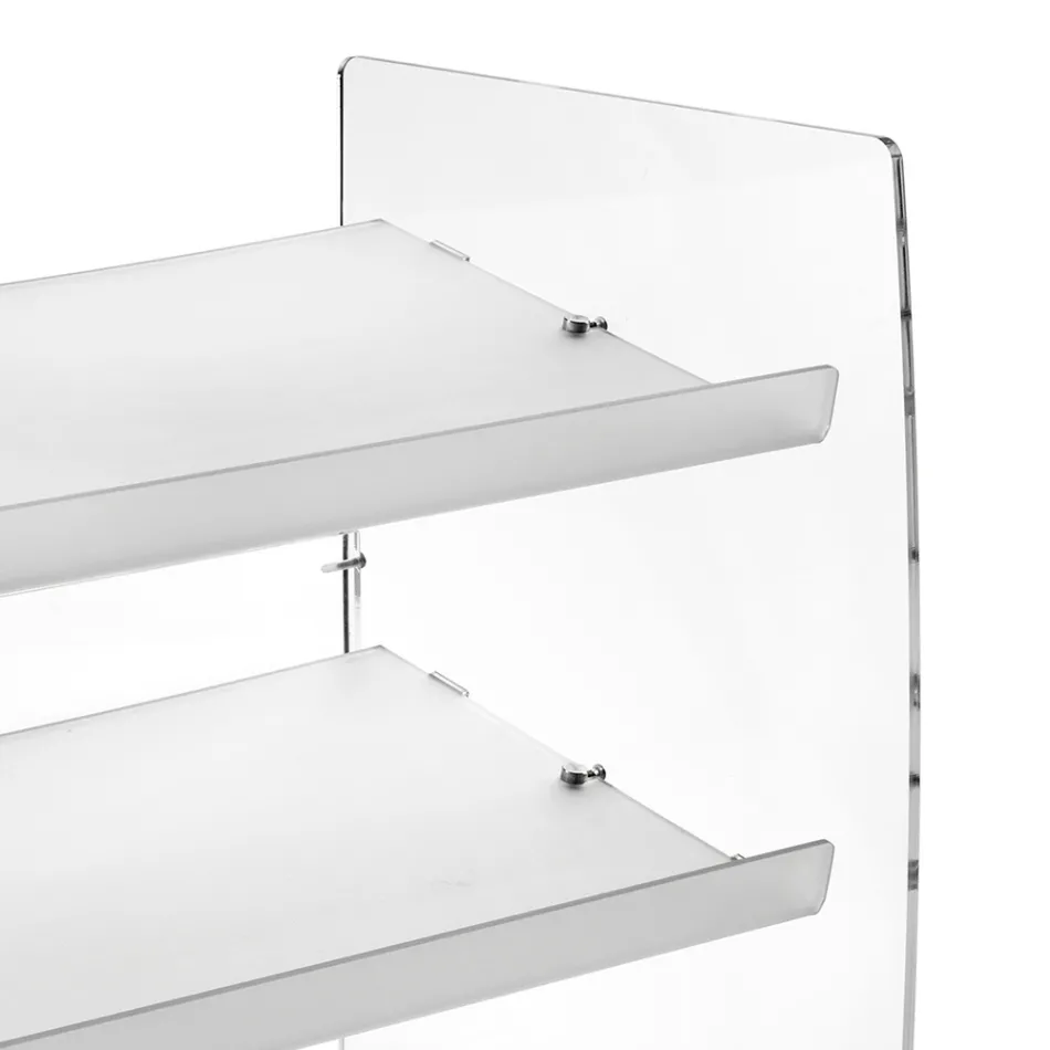 Suport pentru pantofi Nerina cu 3 niveluri din plexiglas transparent, fabricat în Italia Viadurini
