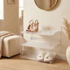 Suport pentru pantofi Nerina cu 3 niveluri din plexiglas transparent, fabricat în Italia Viadurini