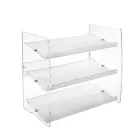 Suport pentru pantofi Nerina cu 3 niveluri din plexiglas transparent, fabricat în Italia Viadurini