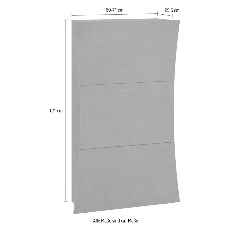 Dulap Pantofi cu 3 Uși din Lemn Lăcuit Alb Lucios Arc - Sabine Viadurini