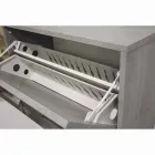 Dulap pentru încălțăminte cu două rânduri cu clapă din melamină de ciment Cleaf Senis Viadurini