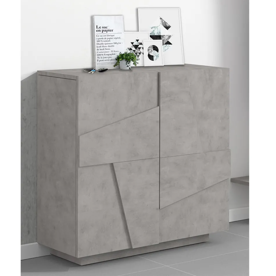 Raft pentru încălțăminte înalt sau jos, cu design durabil din lemn, cu 2 sau 4 uși - Fjona Viadurini