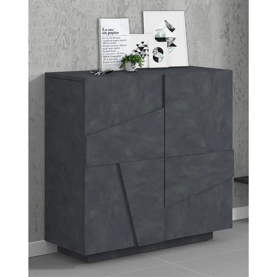 Raft pentru încălțăminte înalt sau jos, cu design durabil din lemn, cu 2 sau 4 uși - Fjona Viadurini