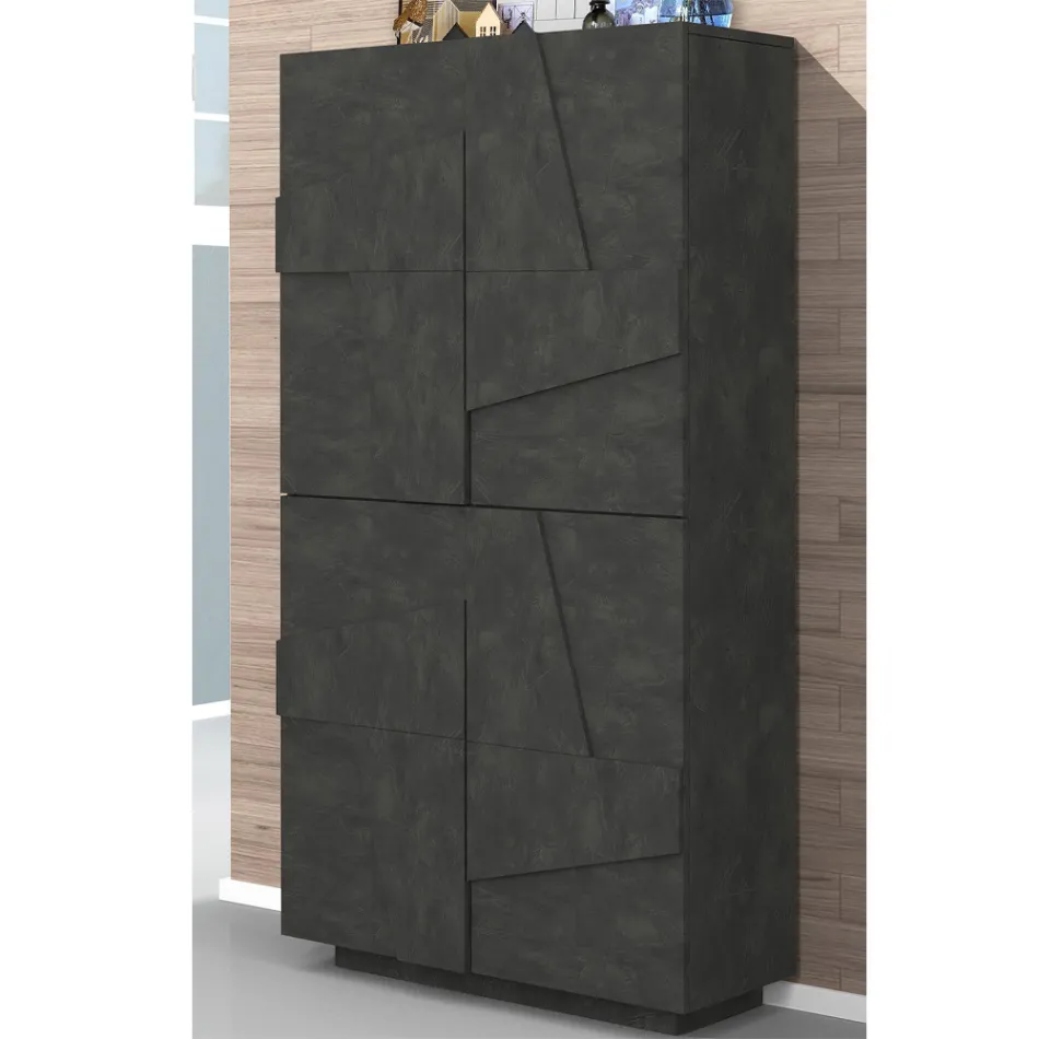 Raft pentru încălțăminte înalt sau jos, cu design durabil din lemn, cu 2 sau 4 uși - Fjona Viadurini