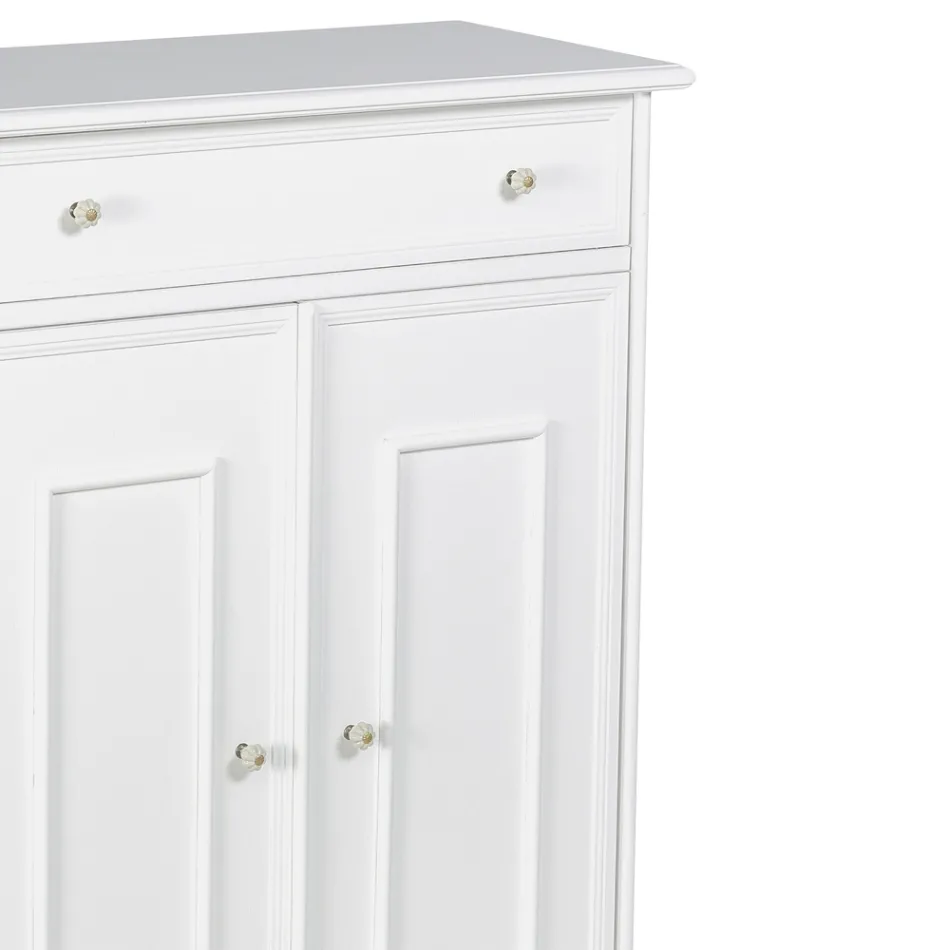 Dulap pantofi cu 1 sertar si 2 usi din lemn Made in Italy - Lasa Viadurini