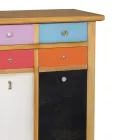 Suport pantofi cu toate sertarele colorate și diferite mânere Made in Italy - Mitra Viadurini