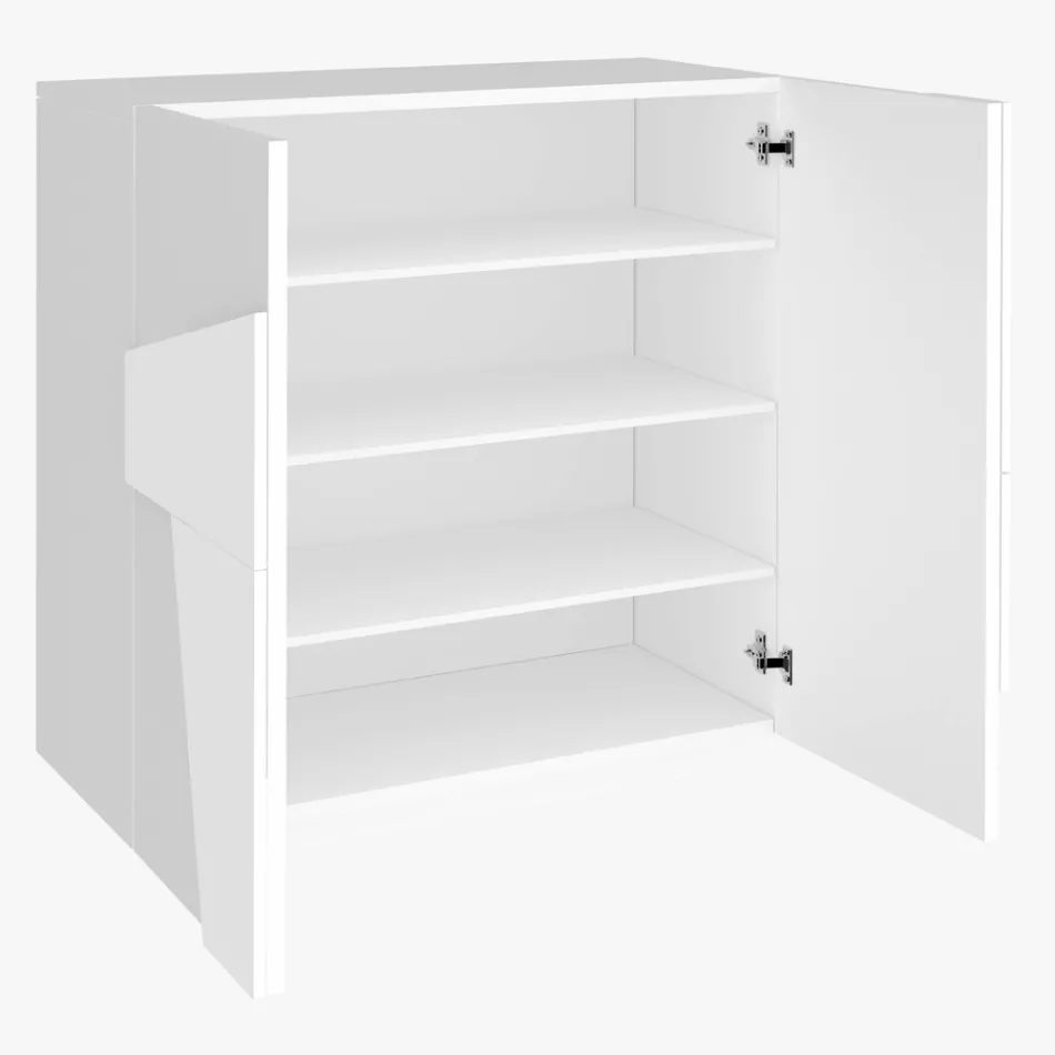 Dulap pentru pantofi de interior cu 2 usi din melaminat Made in Italy - Naditza Viadurini