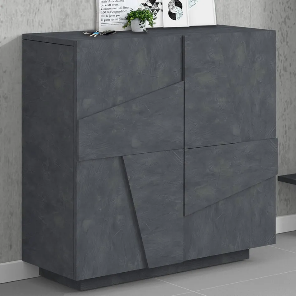 Dulap pentru pantofi de interior cu 2 usi din melaminat Made in Italy - Naditza Viadurini