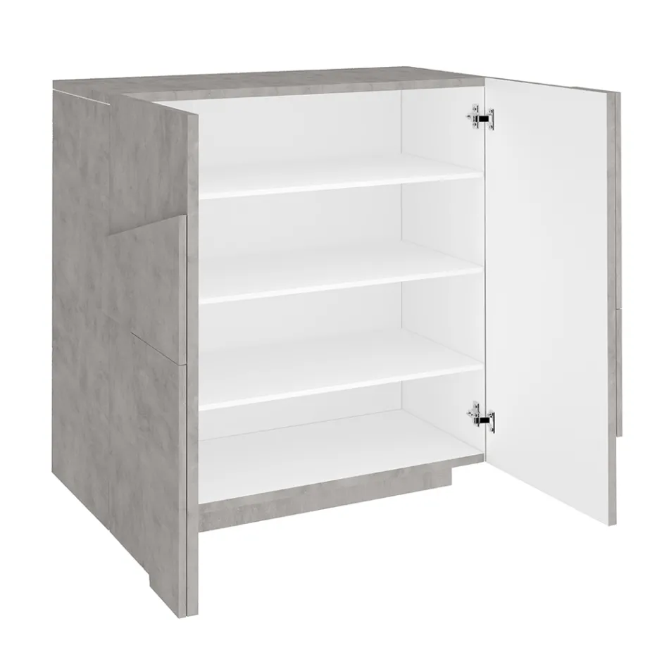 Dulap pentru pantofi de interior cu 2 usi din melaminat Made in Italy - Naditza Viadurini