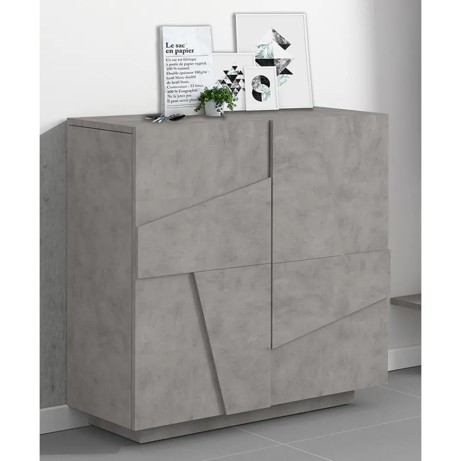 Dulap pentru pantofi de interior cu 2 usi din melaminat Made in Italy - Naditza Viadurini