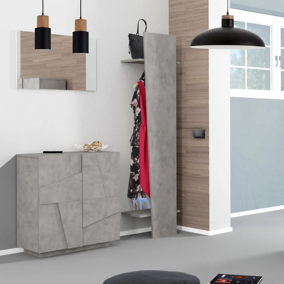 Dulap pentru pantofi de interior cu 2 usi din melaminat Made in Italy - Naditza Viadurini