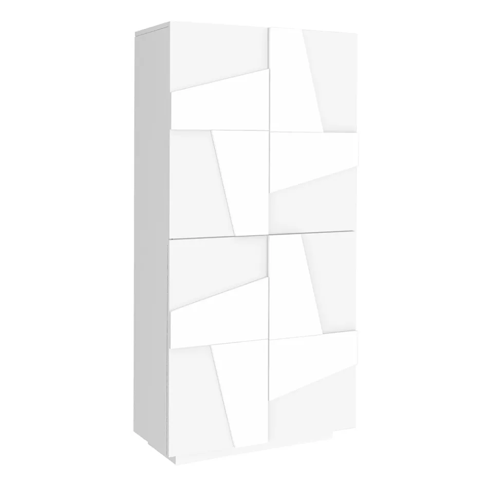 Dulap pentru pantofi din melaminat de interior cu 4 usi Made in Italy - Naditza Viadurini