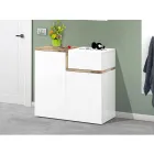 Raft pantofi intrare 3 sau 4 usi din lemn alb si ardezie sau artar - Tiscali Viadurini