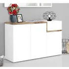 Raft pantofi intrare 3 sau 4 usi din lemn alb si ardezie sau artar - Tiscali Viadurini