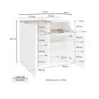 Raft pantofi intrare 3 sau 4 usi din lemn alb si ardezie sau artar - Tiscali Viadurini