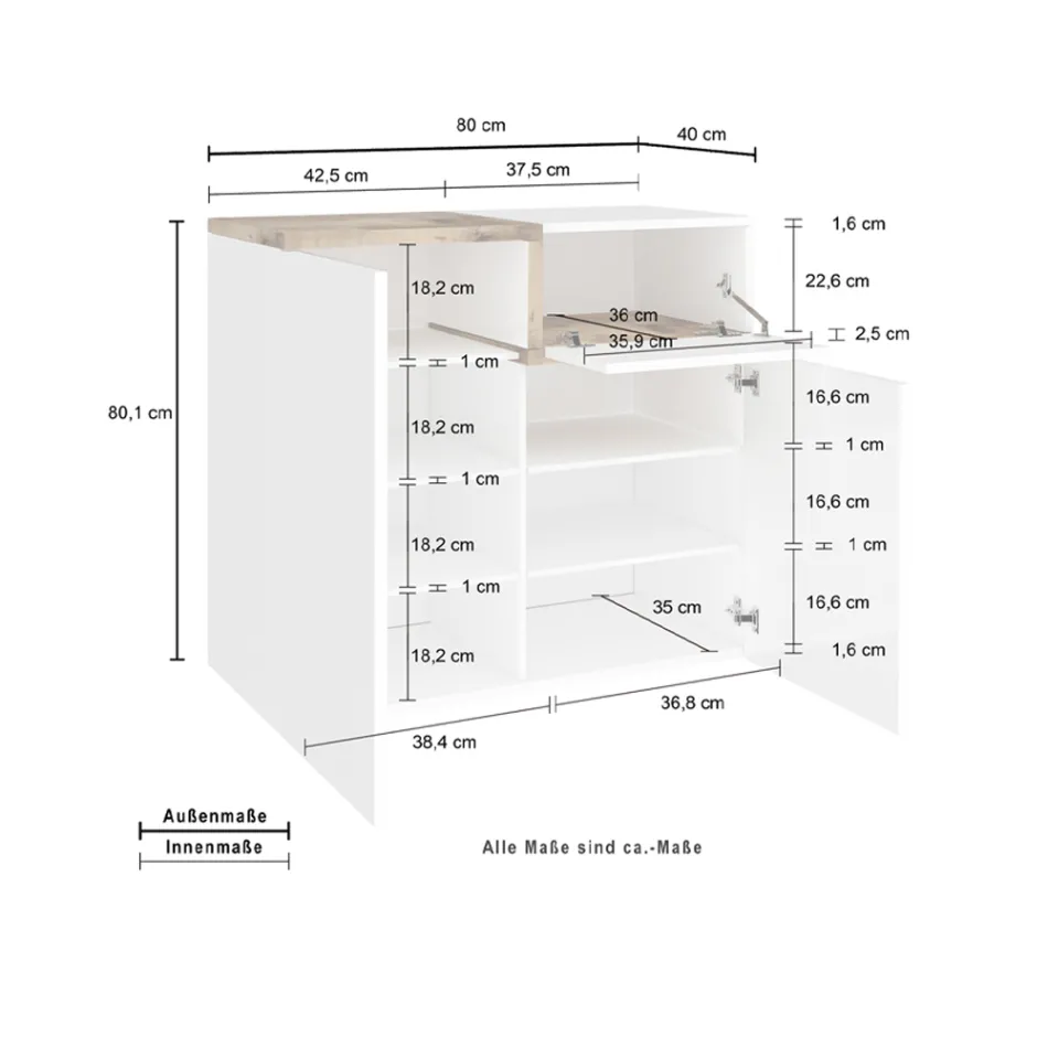 Raft pantofi intrare 3 sau 4 usi din lemn alb si ardezie sau artar - Tiscali Viadurini