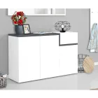 Raft pantofi intrare 3 sau 4 usi din lemn alb si ardezie sau artar - Tiscali Viadurini