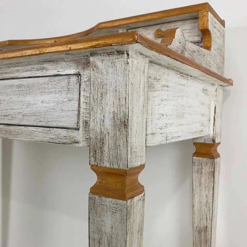 Birou realizat manual din lemn masiv cu 4 sertare Made in Italy - Amela Viadurini