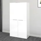 Birou de perete alb modern cu design italian din lemn lustruit - Ghero Viadurini