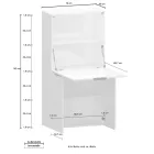 Birou de perete alb modern cu design italian din lemn lustruit - Ghero Viadurini