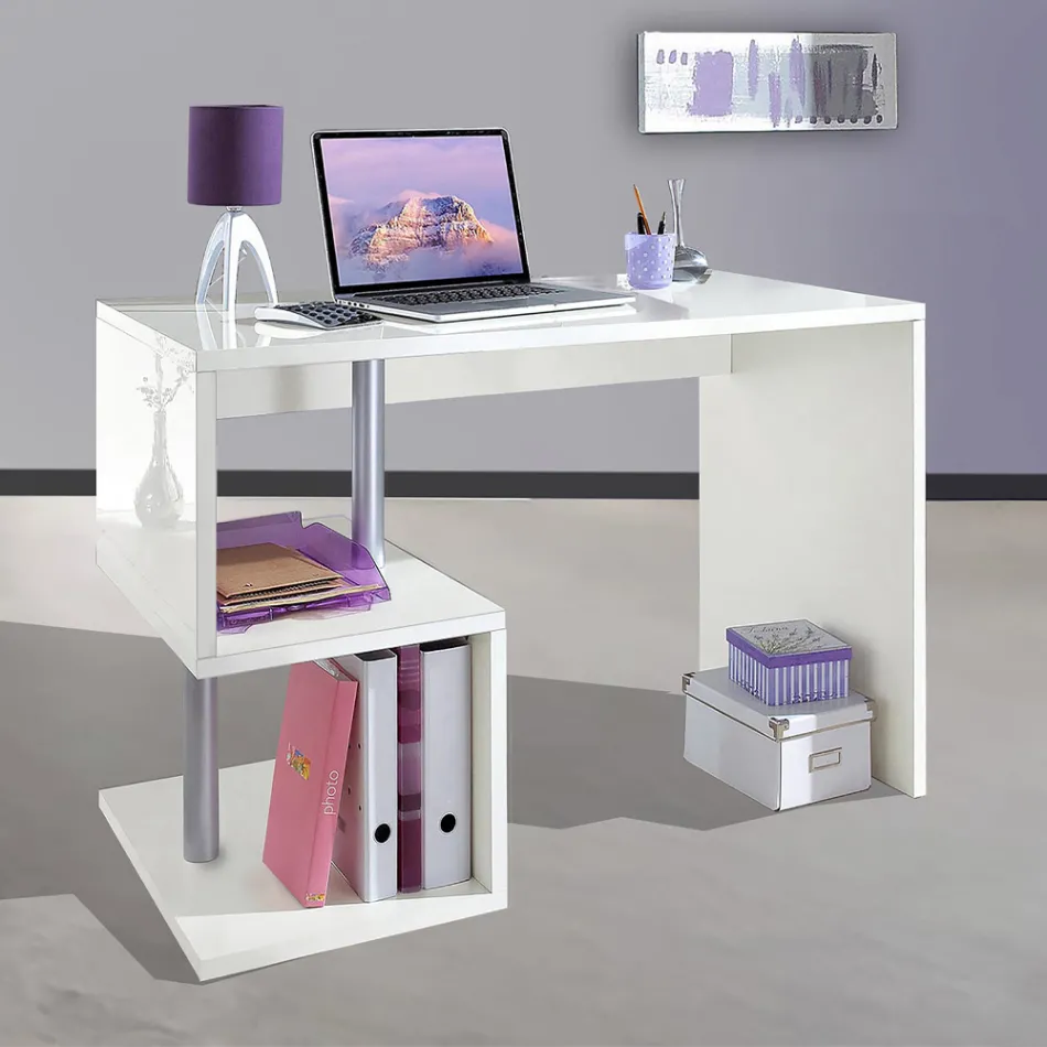 Birou alb sau ardezie din lemn de design italian 3 dimensiuni - Michel Viadurini