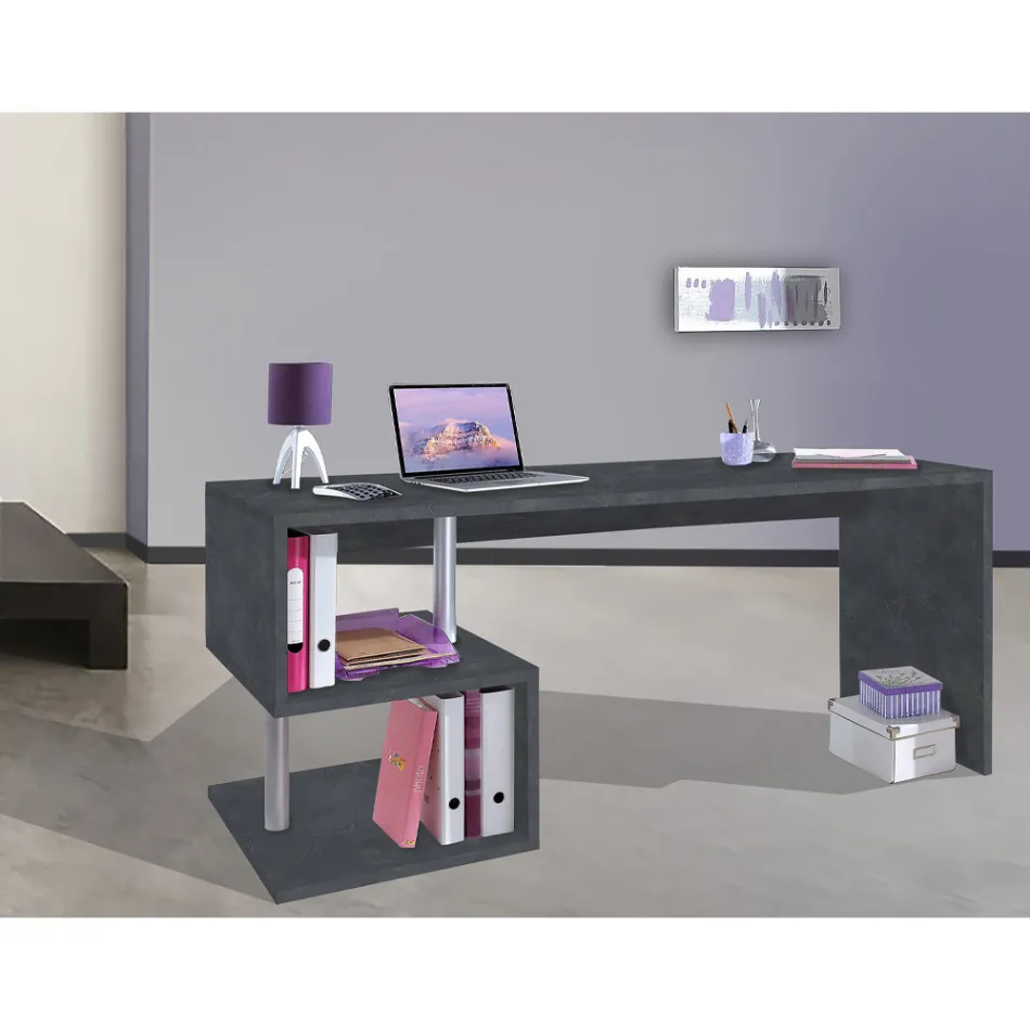 Birou alb sau ardezie din lemn de design italian 3 dimensiuni - Michel Viadurini