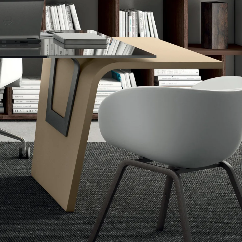 Birou cu blat din sticla Andrea Stramigioli - Frafalla Viadurini