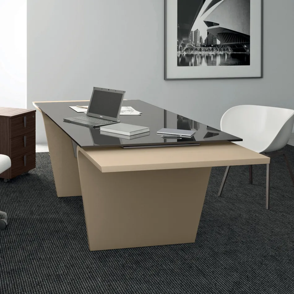 Birou cu blat din sticla Andrea Stramigioli - Frafalla Viadurini