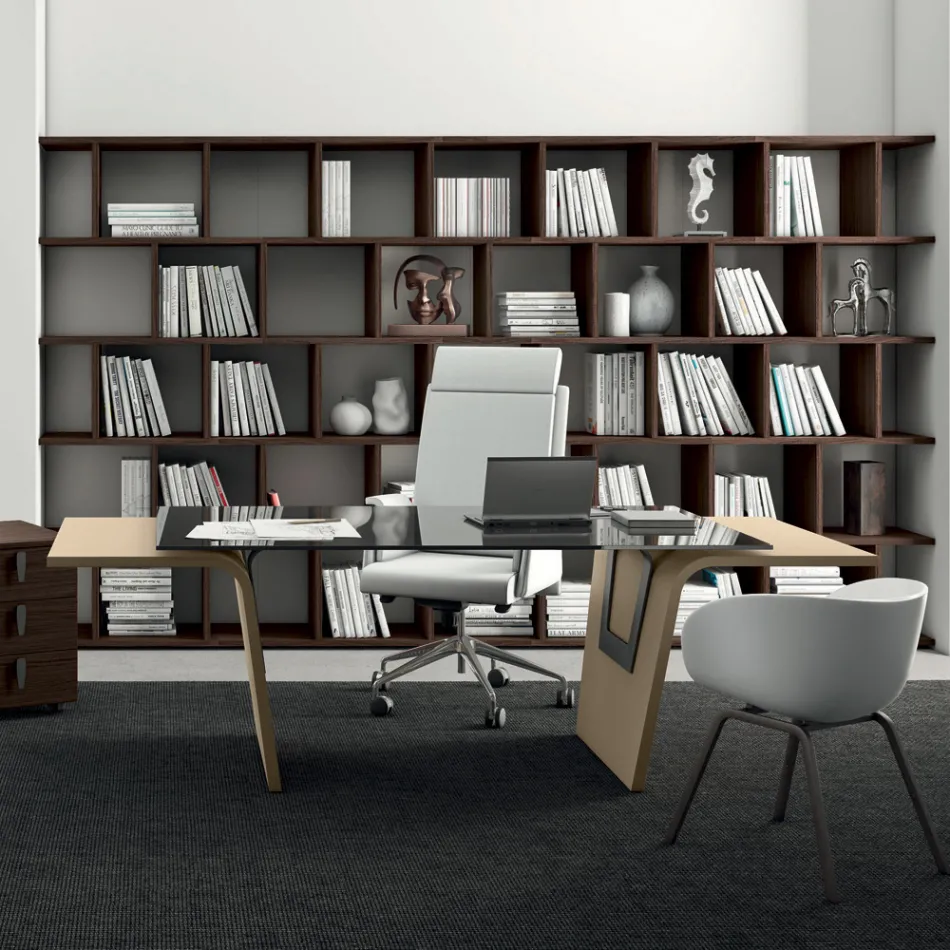 Birou cu blat din sticla Andrea Stramigioli - Frafalla Viadurini