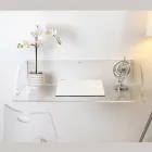 Birou de perete Otilia din plexiglas cu design minimalist, fabricat în Italia Viadurini