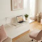 Birou de perete Otilia din plexiglas cu design minimalist, fabricat în Italia Viadurini