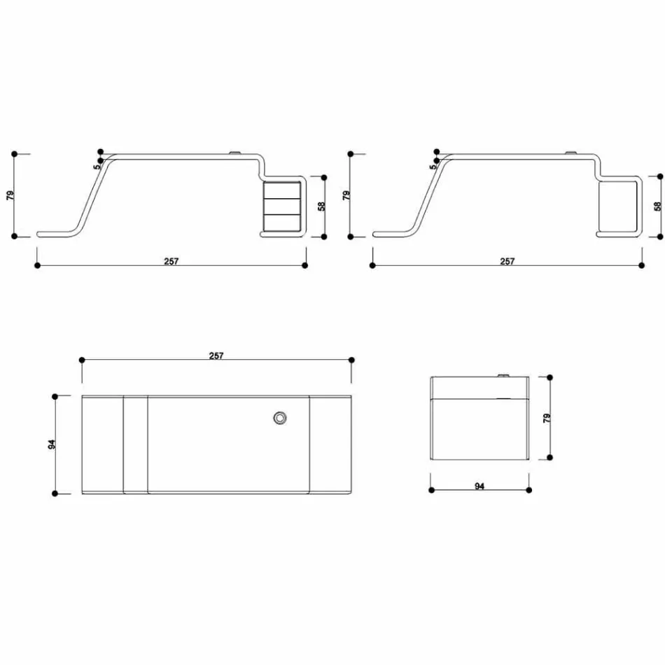 Birou de birou cu sertare de lemn din Italia, Terralba Viadurini