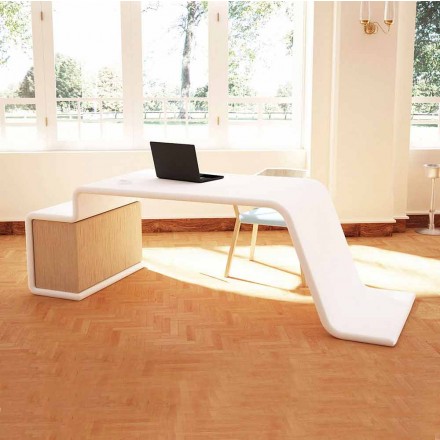 Birou de birou cu sertare de lemn din Italia, Terralba Viadurini