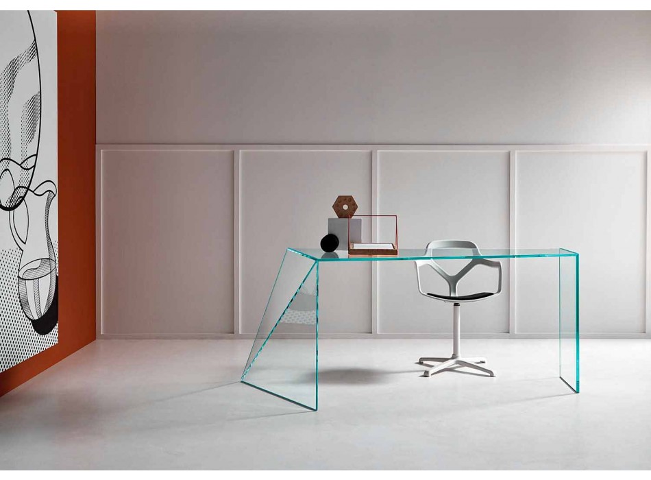 Birou de design modern Sticlă extralight fabricată în Italia - Rosalia Viadurini